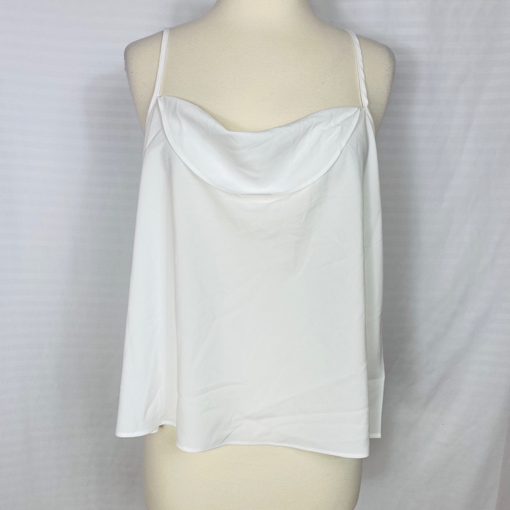 Topshop Cami Scoop Sleeveless Tank Blouse white 10